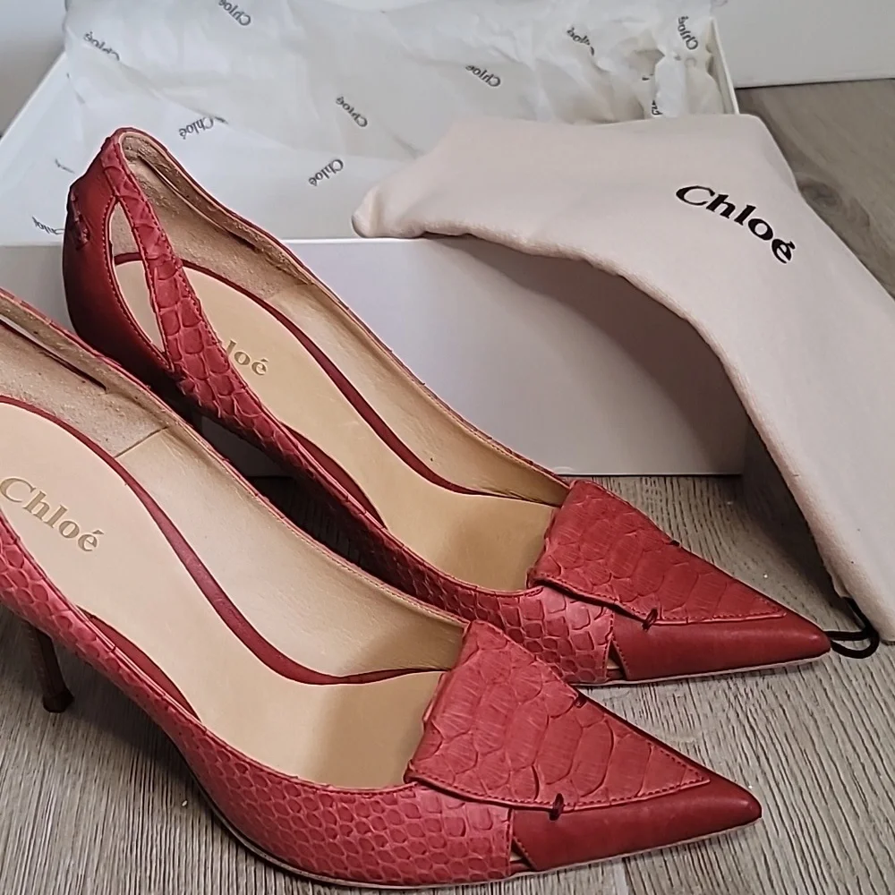 Chloe Silverado Python Pumps - Picture 6 of 8